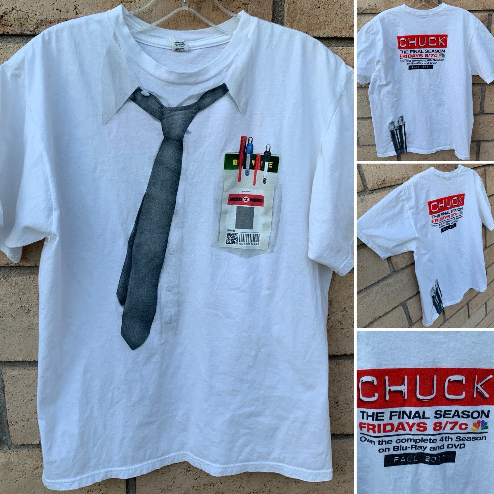 Chuck The Final Season Fall 2011 T Shirt Graphic Tee TV Television Show Size L