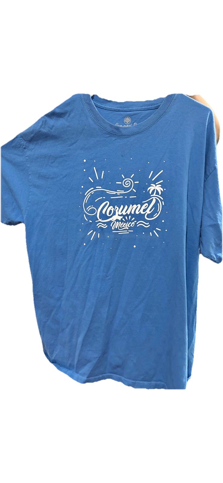 VTG Cozumel, Mexico T Shirt 100% Cotton 2XL Blue EUC Made In Mexico