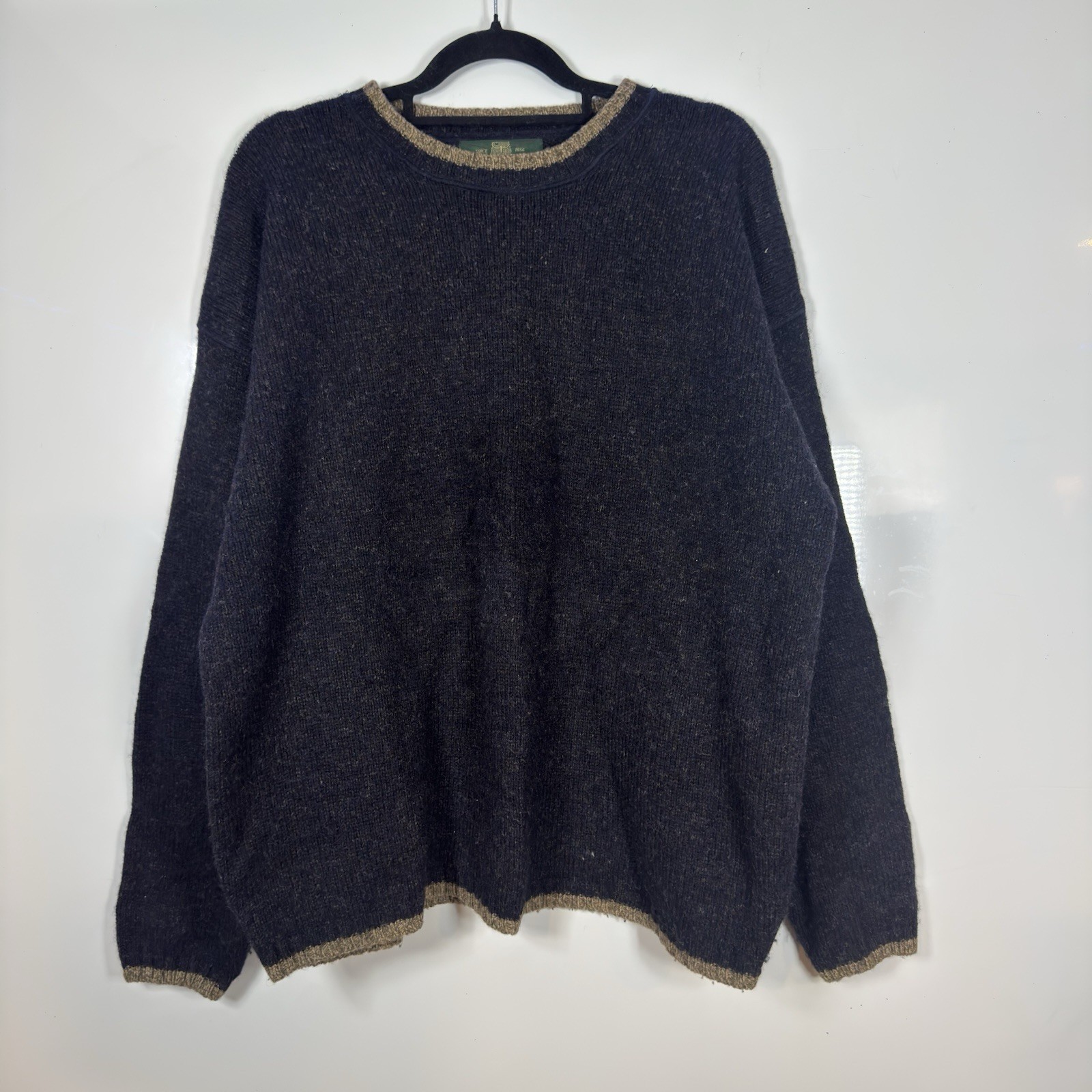 VTG Orvis Sweater Mens XL Blue Wool Crewneck Fisherman Knit Multicolor USA Made