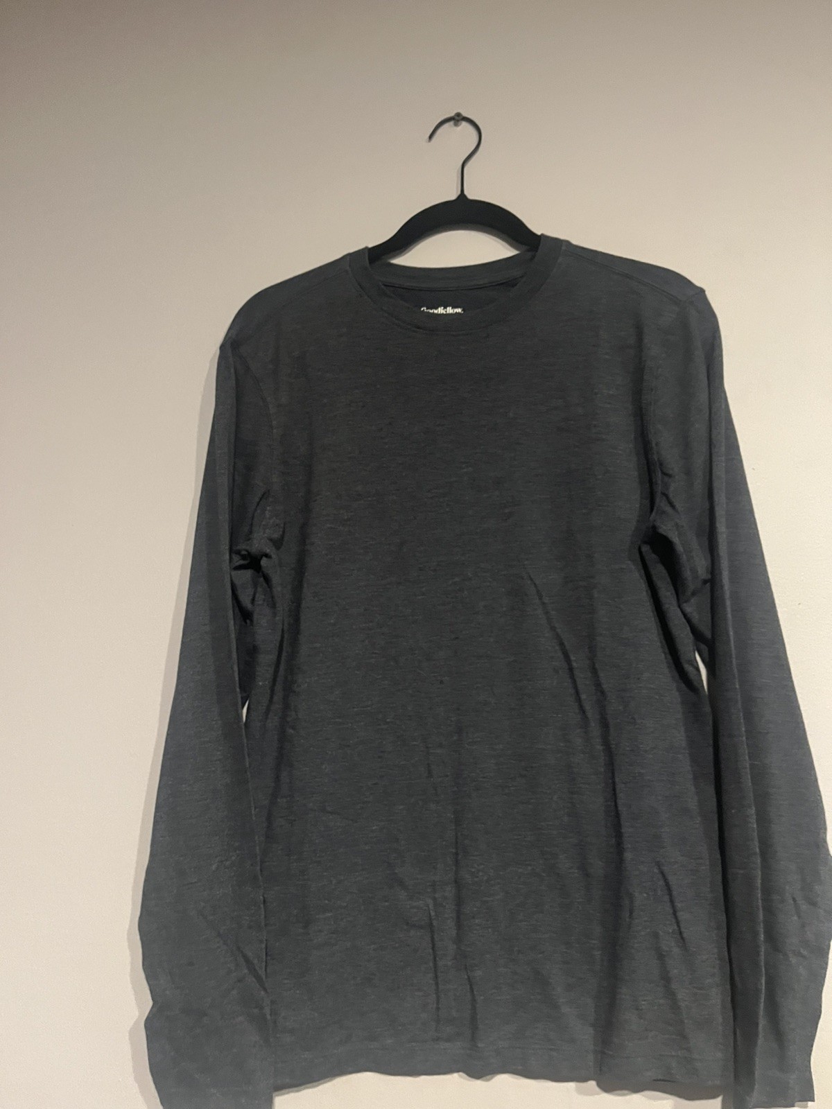 Men’s Crewneck Long Sleeve T-Shirt – Goodfellow & Co Blue Size small