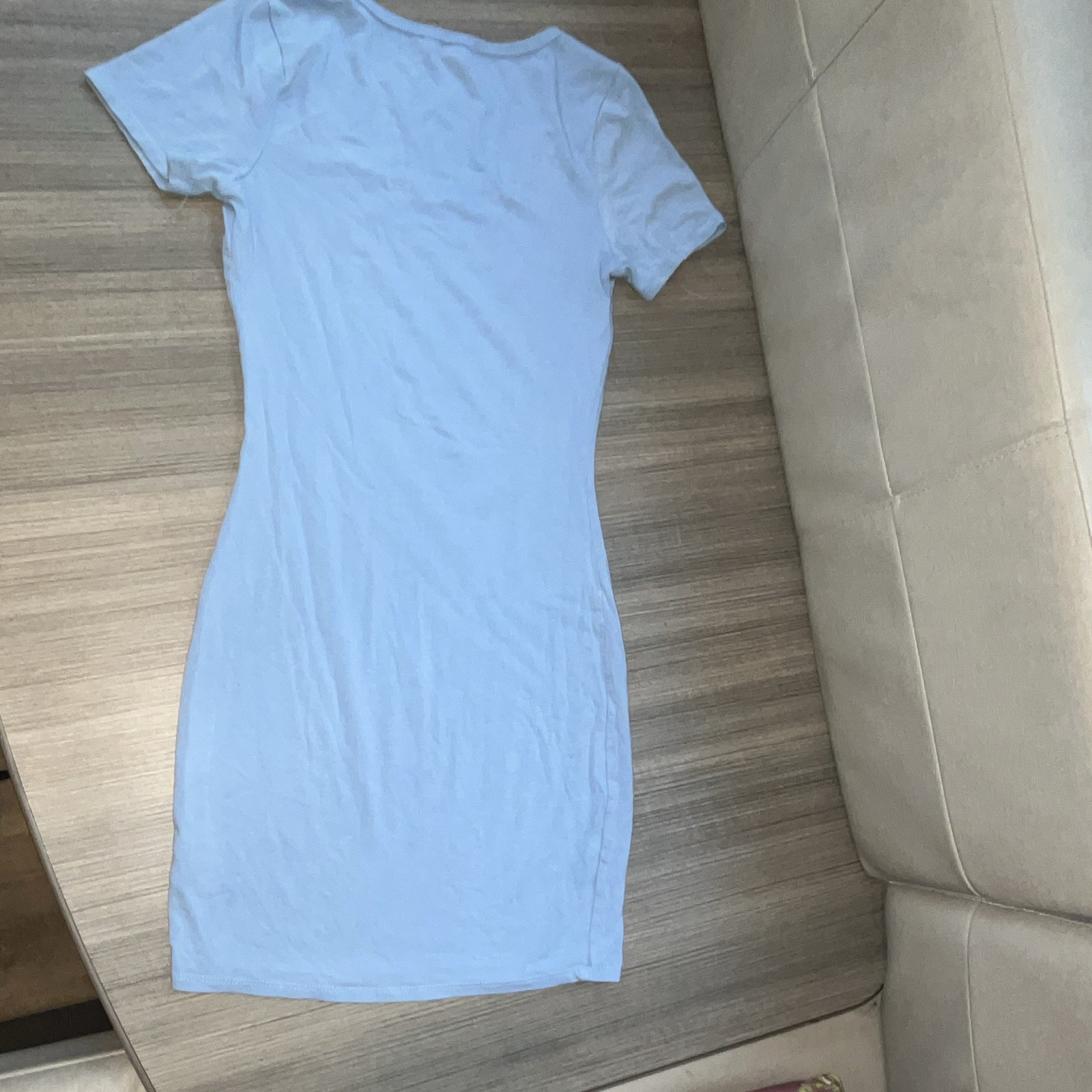 Heart & Hips Women’s Blue Solid Bodycon Short Dress Short Sleeve Scoop Neck S