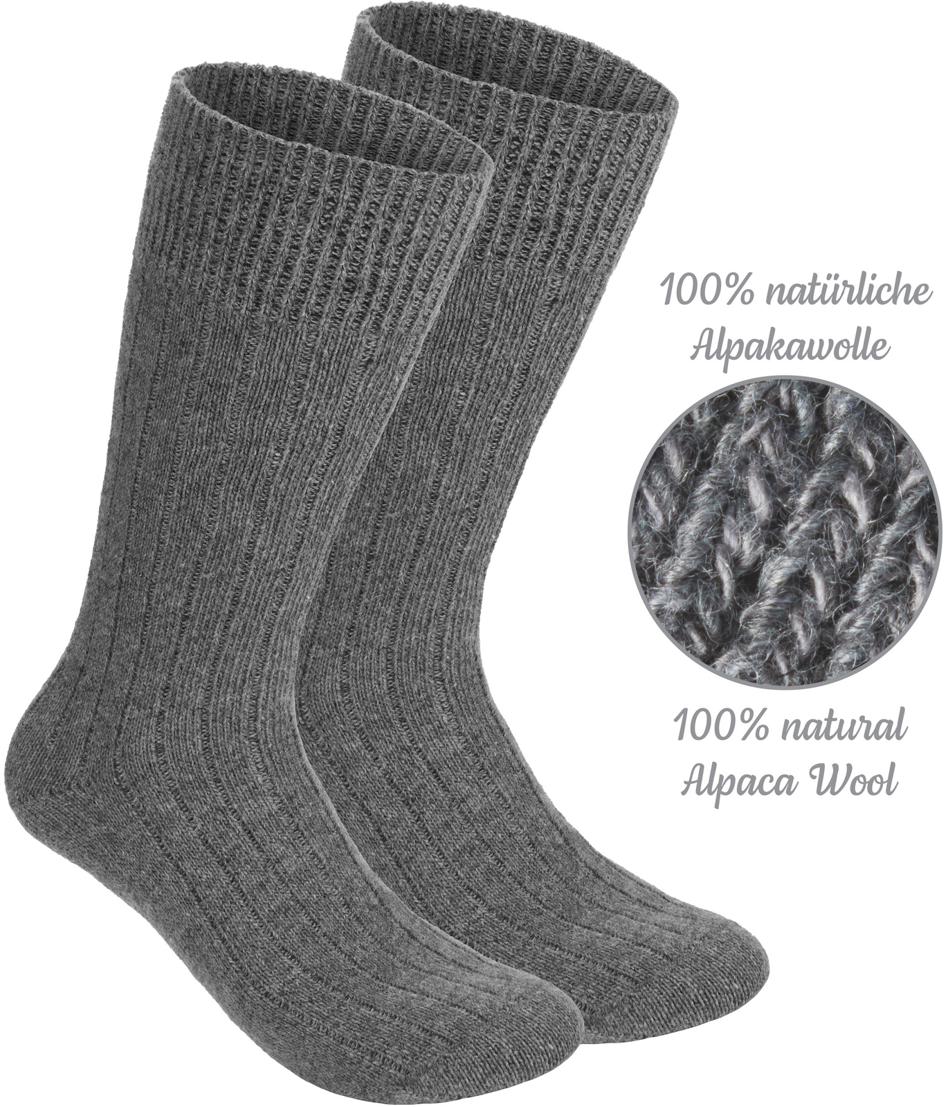 BRUBAKER 4 Pairs Alpaca Wool Socks – Fine Knit Socks for Women and Men