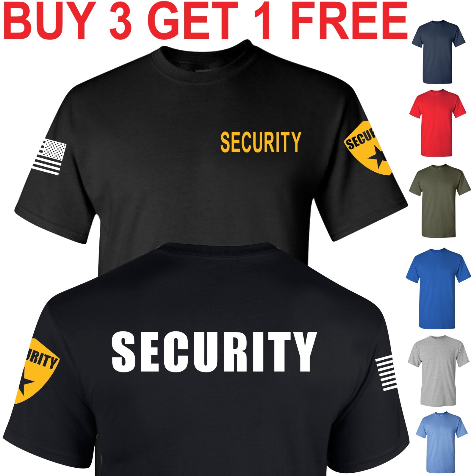Security T Shirt Event Staff Office 100% Cotton