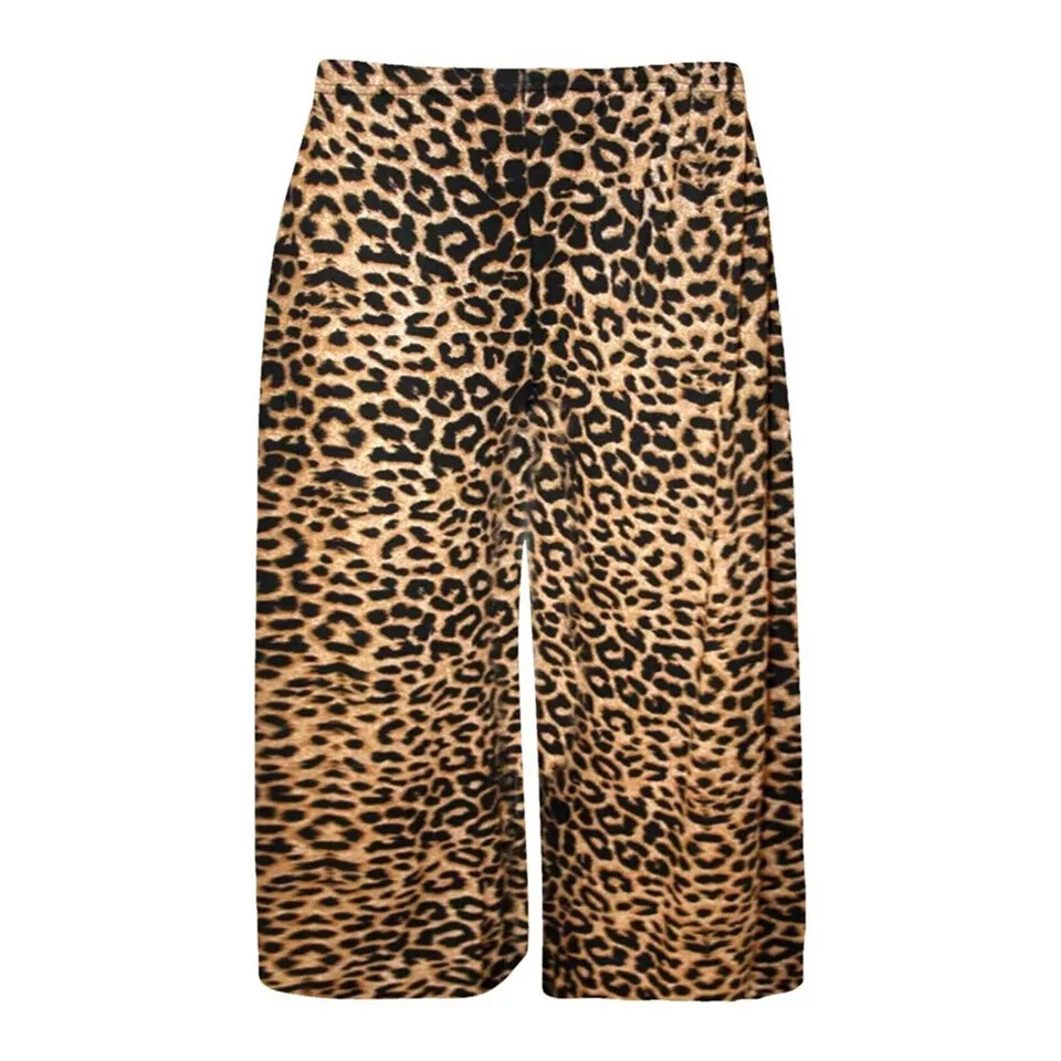 Ladies Womens 3/4 Length Elasticated Stretch Print Wide Leg Culottes Shorts UK