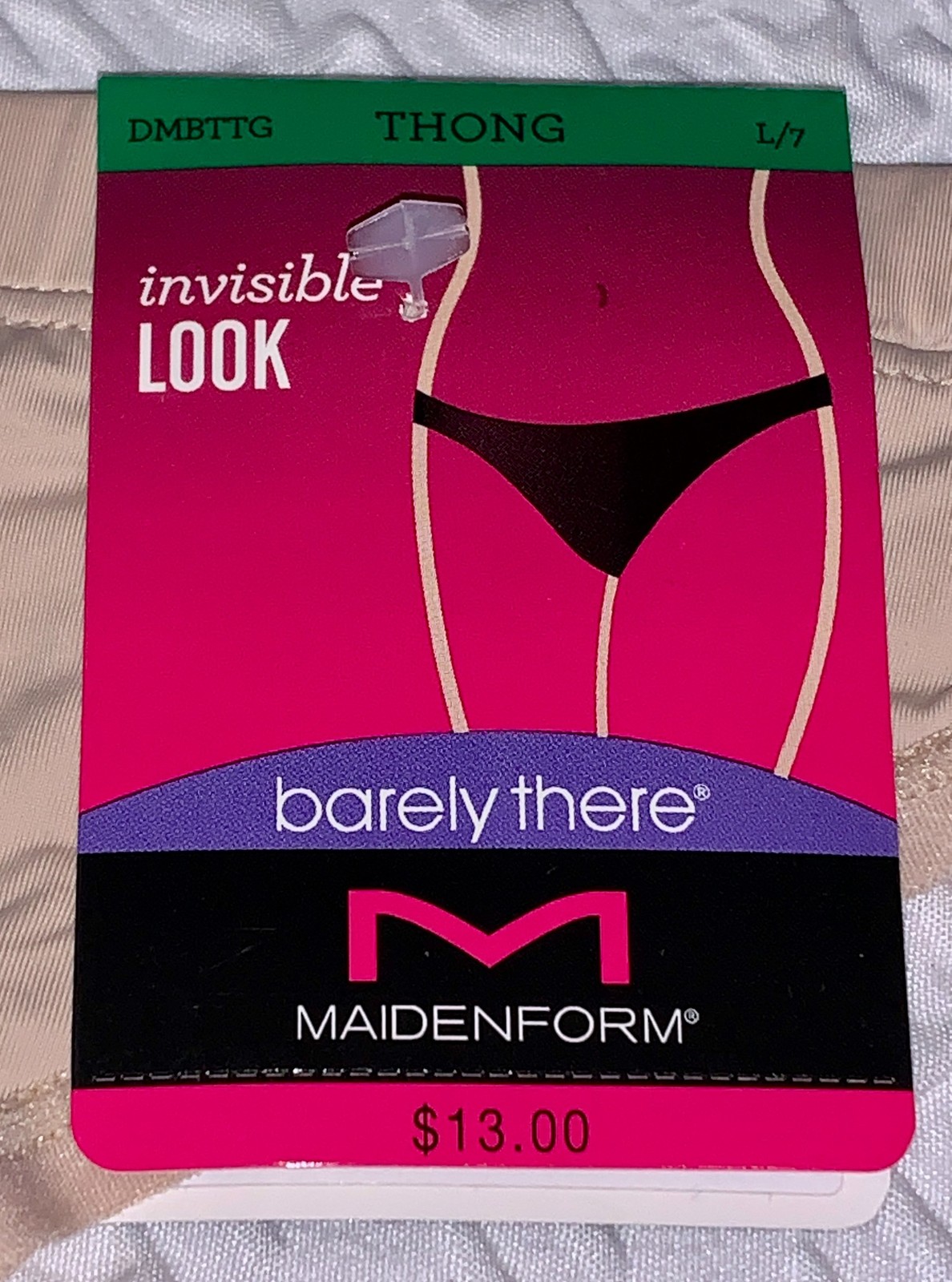 MAIDENFORM Barely There Nude Invisible Thong Panty Womens Sz M 6 L 7 XL 8 2XL 9