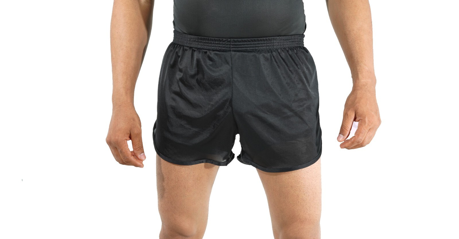 Men’s Black Nylon Running Track Shorts PT Training Silkies Ranger Panties