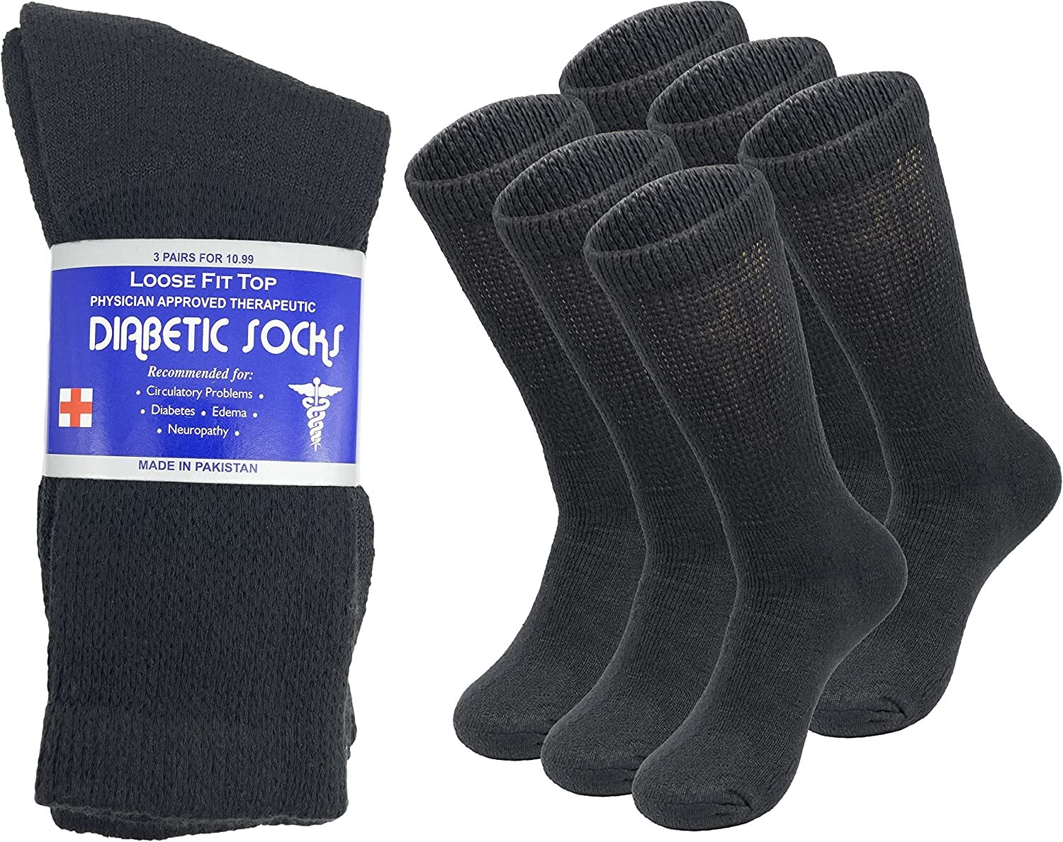 3-12 Pairs Mens Womens Health Circulatory Diabetic Crew Cotton Socks Size 9-15