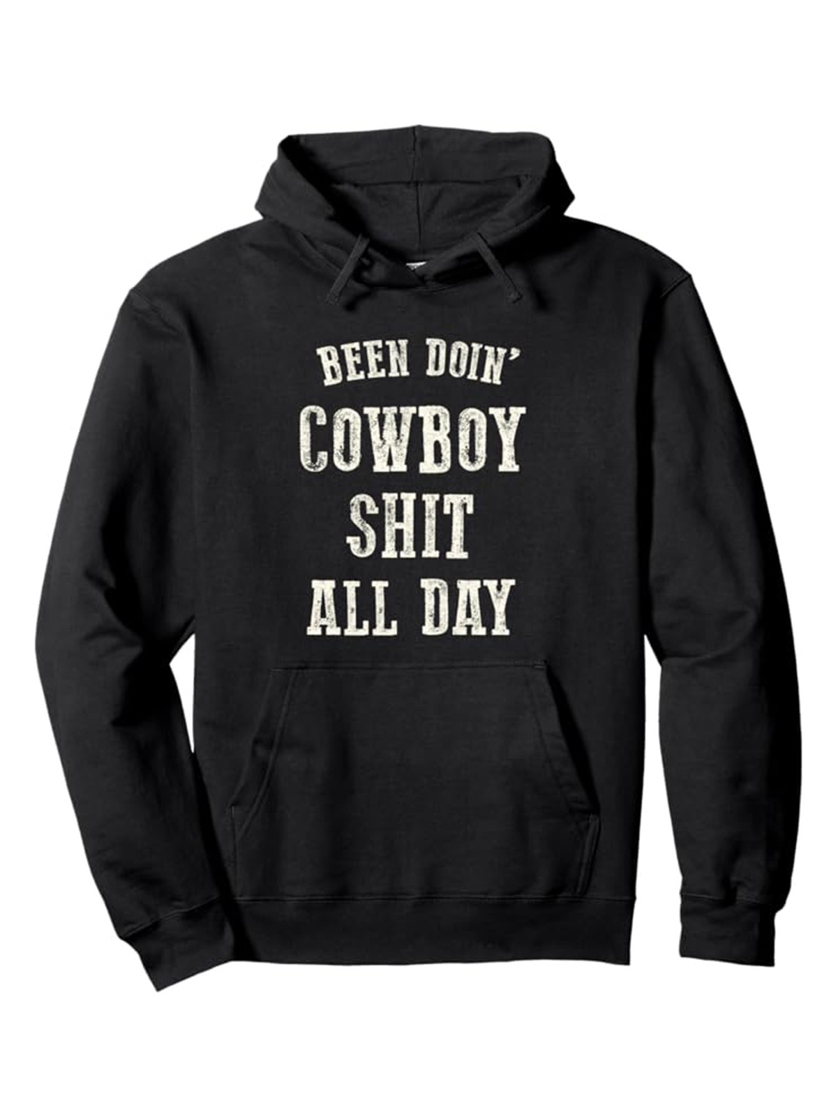 Cotton Blend Western Cowboy Print Men’s Simple Style Warm Pullover Round Neck Ho