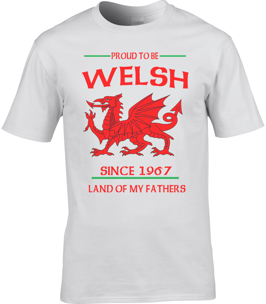 Wales Welsh T-Shirt Customise With Year Of Your Choice Birthday Gift idea Dad