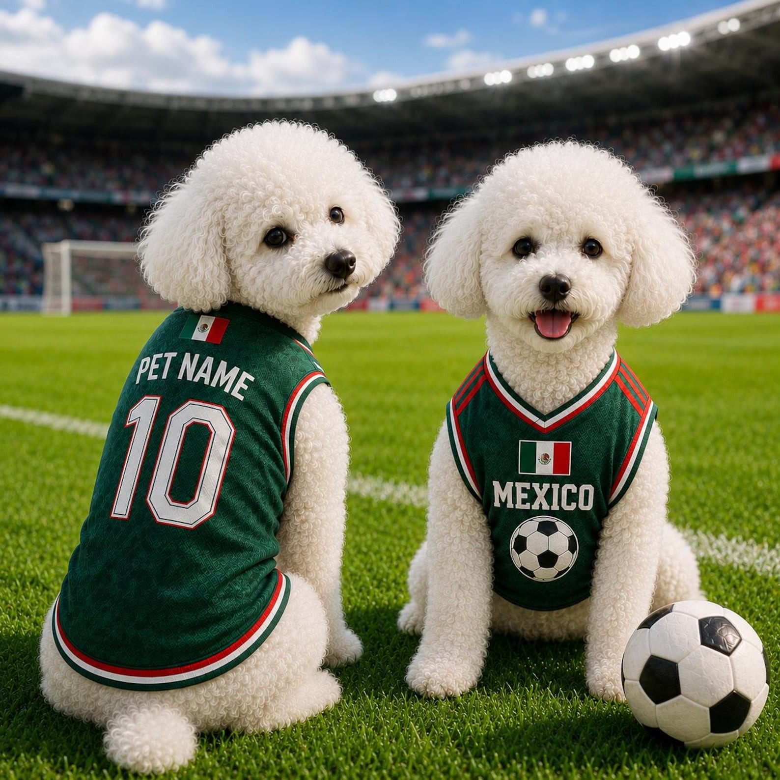Personalized Mexicianet Soccer Jersey, Soccer Outfit for Dogs Cats