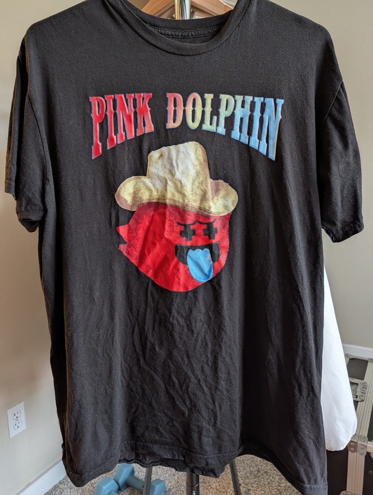 Pink Dolphin Cowboy Ghost Black Shirt Large