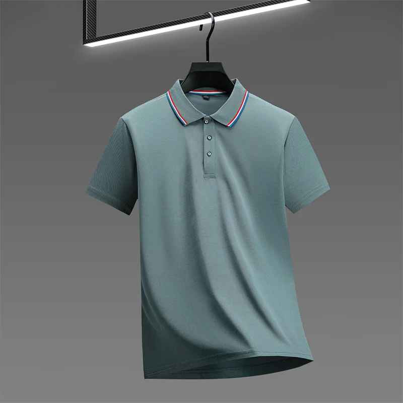 Men’s Solid Polo Shirt Breathable Summer Beach Business Casual Tee Tshirt Gift