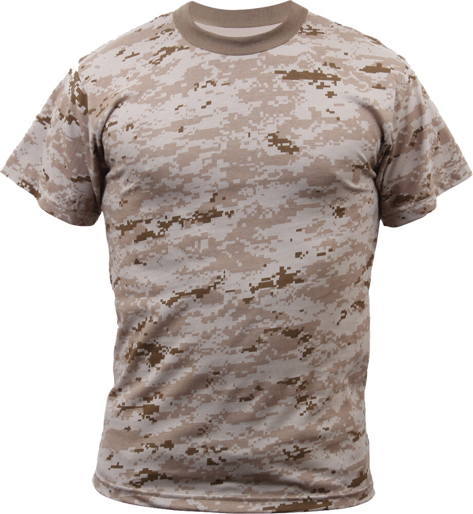 Mens Desert Digital Camouflage Tactical Military Short Sleeve Camo T-Shirt