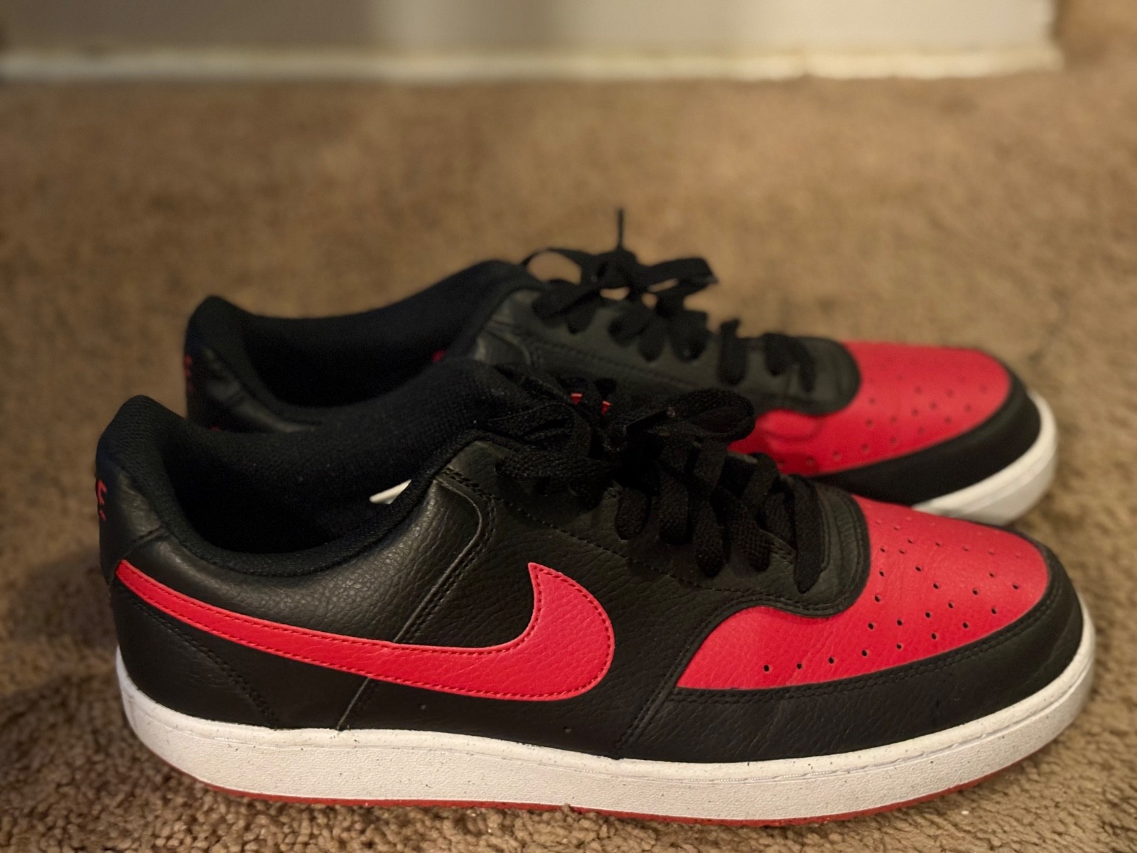 red nike shoes men( worn once but you can barely even tell they were)