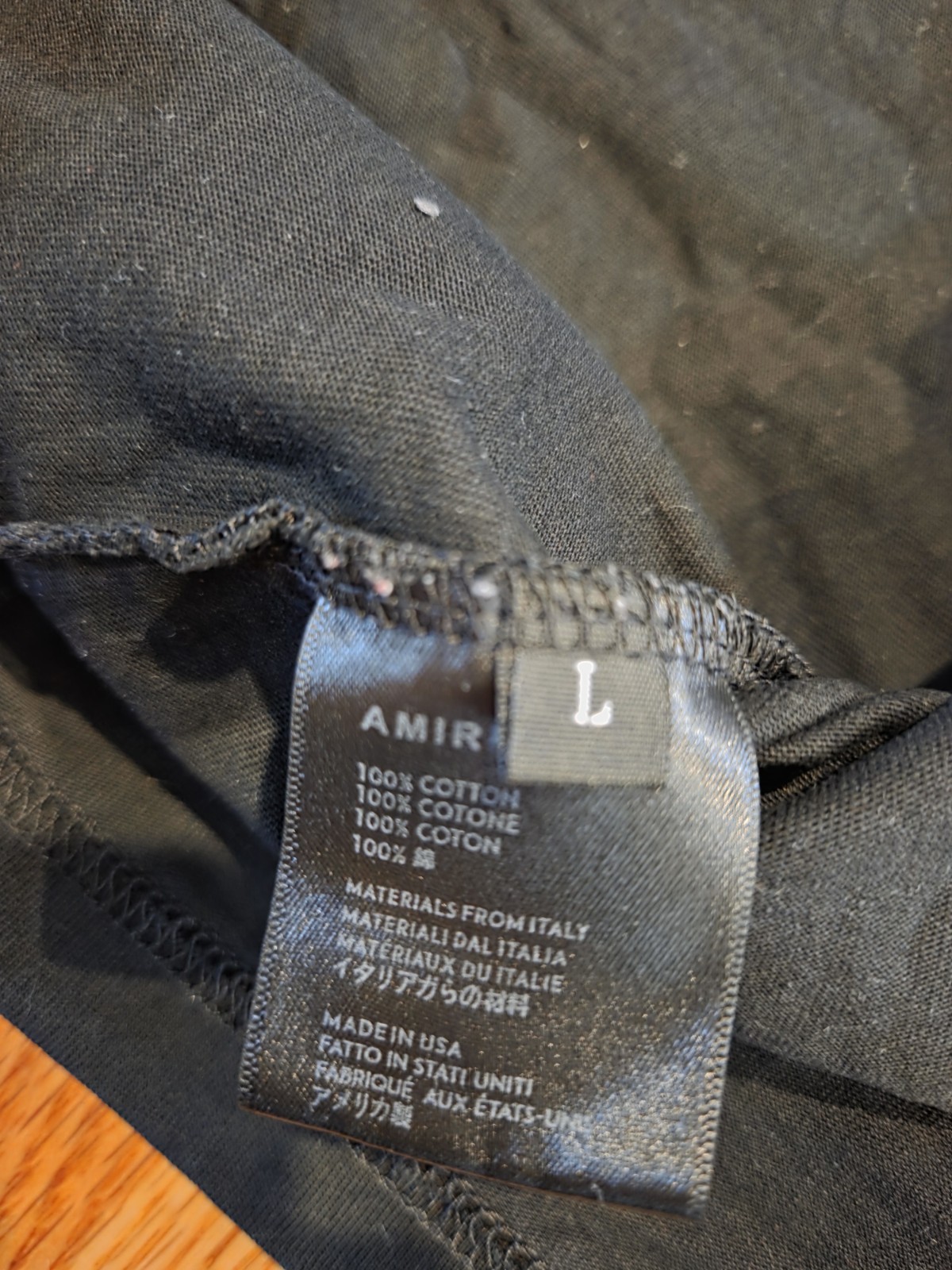 Amiri Shirt Size L Black Used Spell Out USA AMIRI