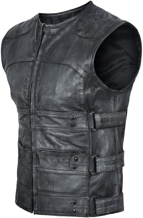 ARD CHAMPS™ Genuine Leather Motorcycle Vest – Side Strap Biker Riding Vest