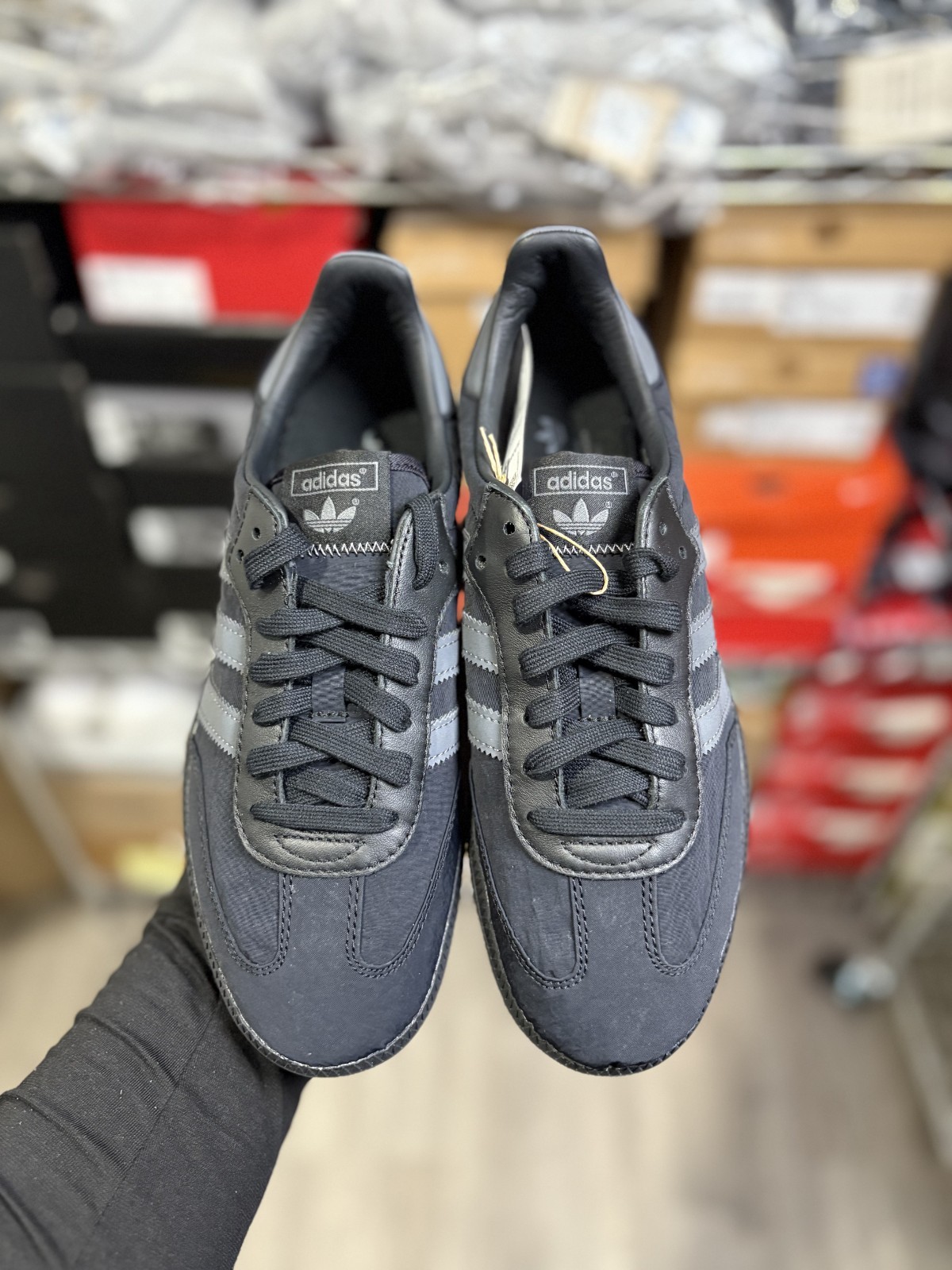 Size 7 – adidas Originals Samba OG Mens Carbon Black/Reflective Black – IE9133