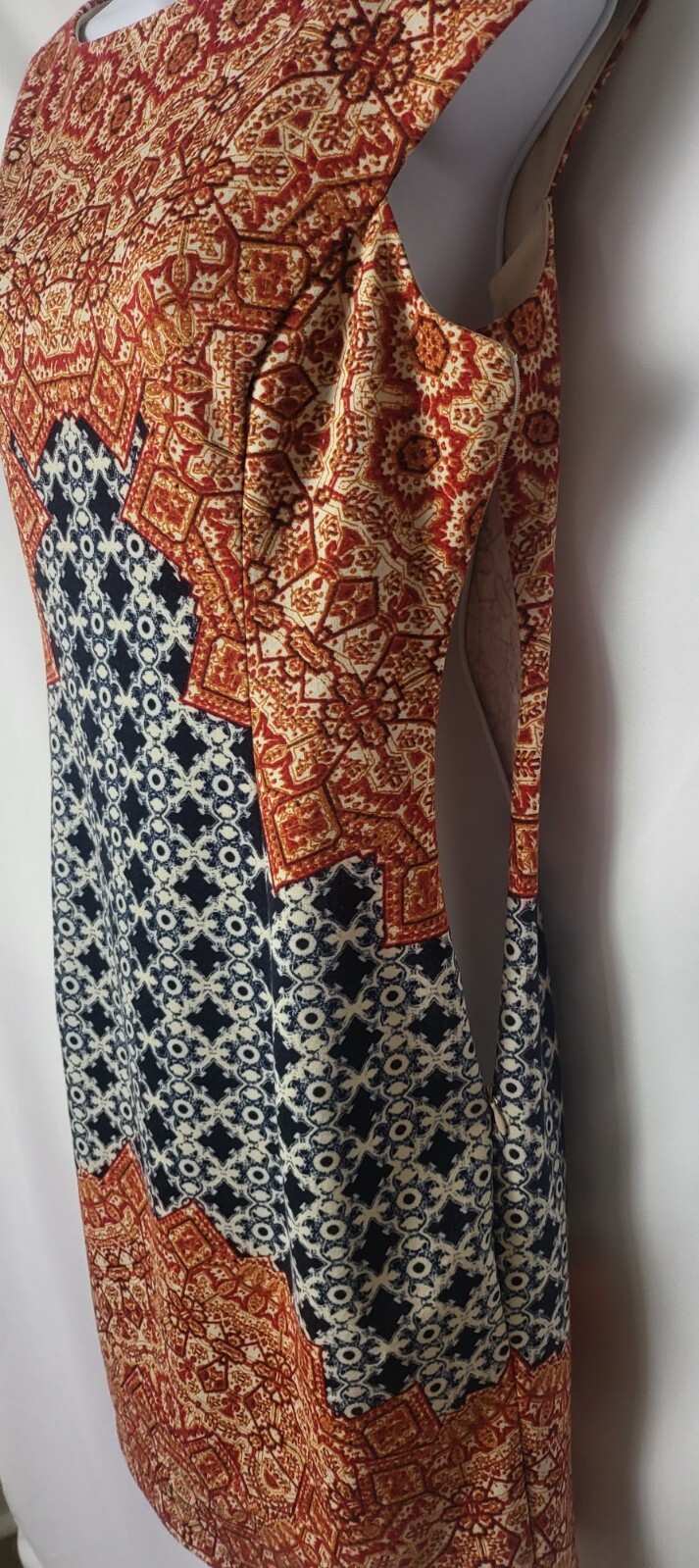 VTG London Times Women’s Size 8 Cap Sleeve Multicolor Dress India Bali RN 58142