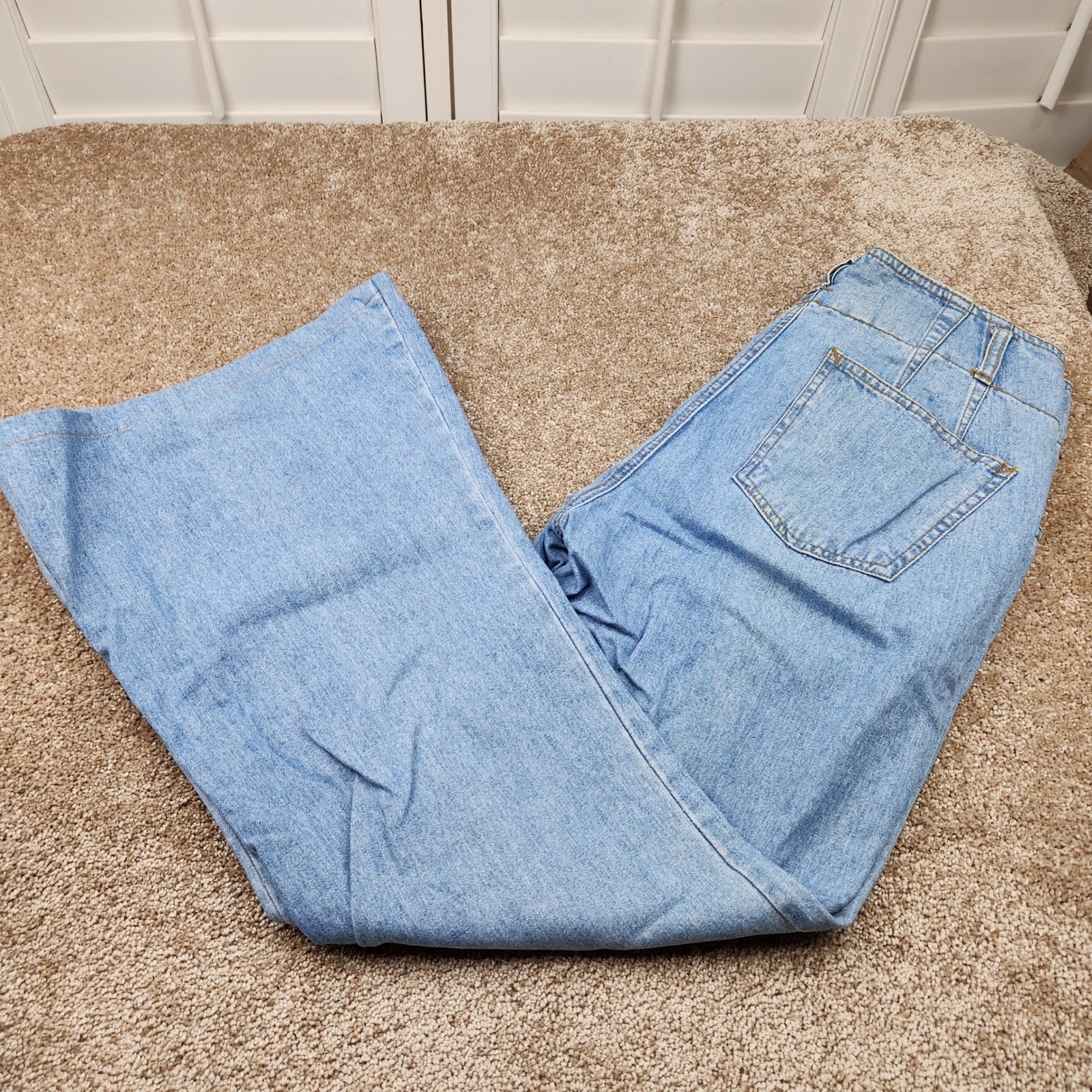 Vtg Rio Stephen Mardon Light Wash Denim Wide Leg Jeans Size 11 Bell bottom Flare