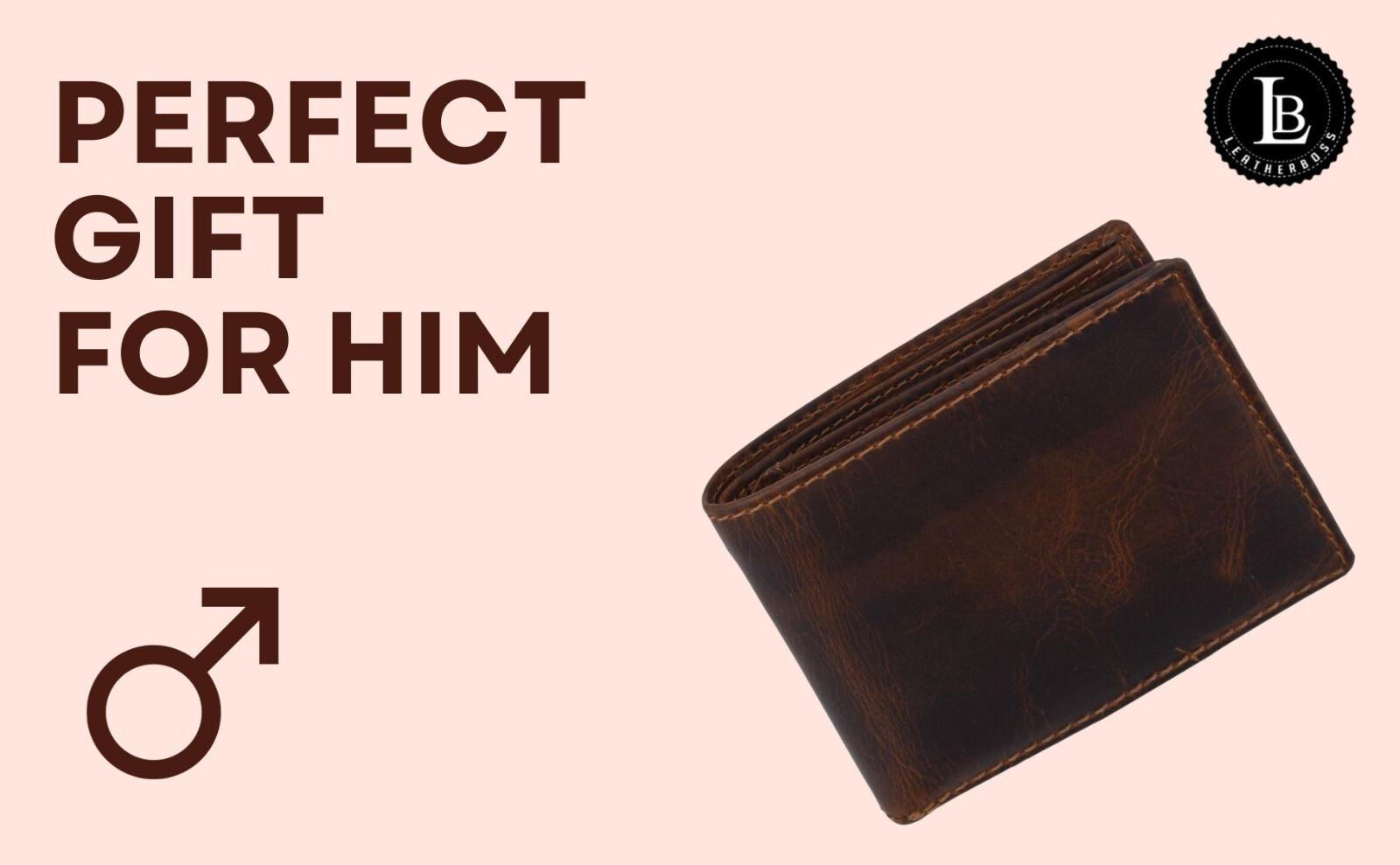 RFID Blocking Brown Vintage Leather Men’s Bifold Center Flap Wallet