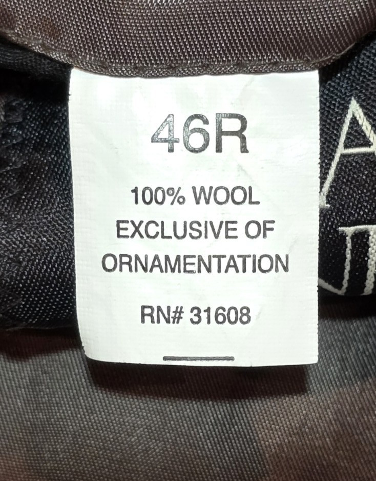 Jos A Banks 100% Wool Mens Dk Gray 46R 2 Pc Suit with Cuffed Pleated Pants 40×29
