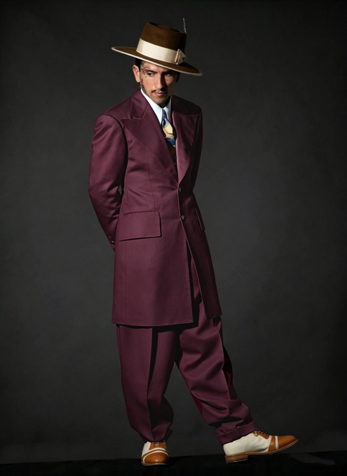 British Men’s Zoot Suit Wedding Groom Tuxedo Evening Party Prom Long Coat Pant