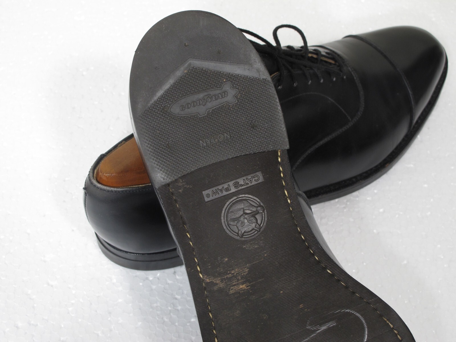 ET Wright Cordwainer Dress Shoes 11D Black Captoe Oxfords Goodyear Welt USA