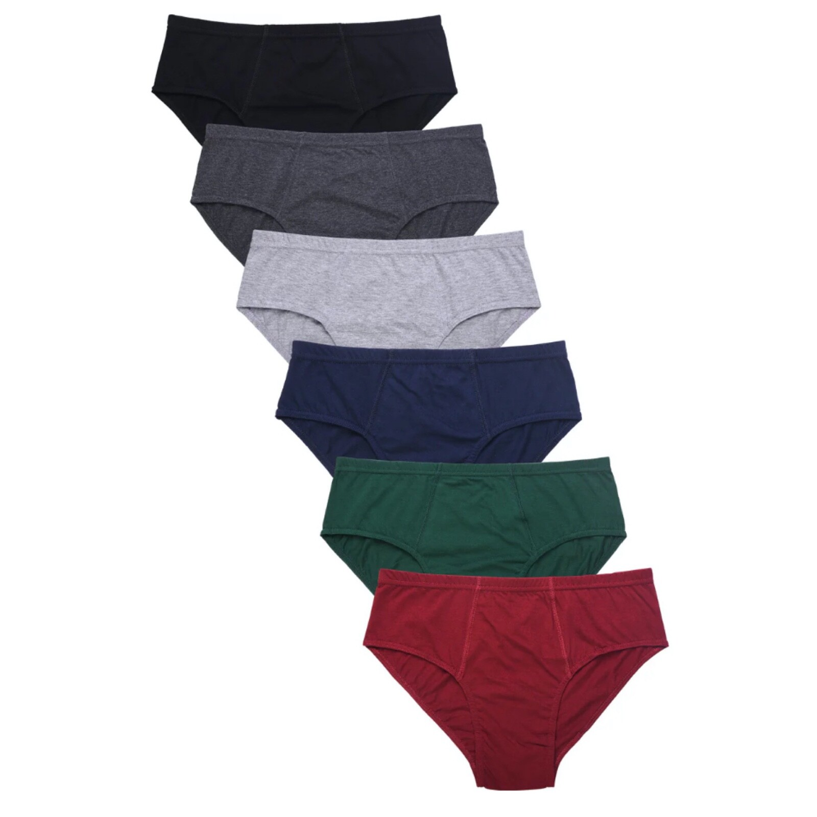 6 Pack Knocker Men Bikini Brief Solid Plain Boxer Underwear Low Rise S-XL
