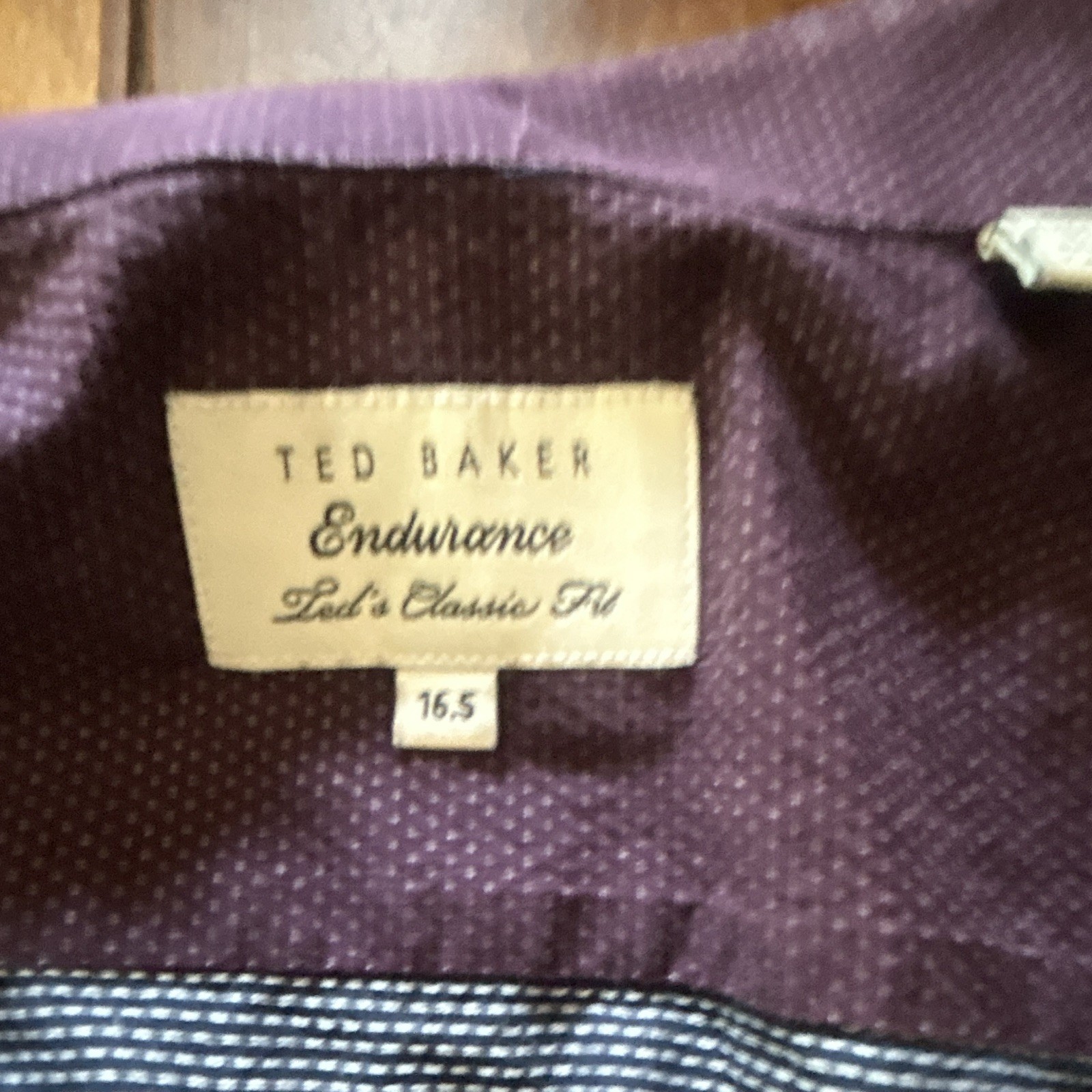 Ted Baker Endurance Non-Iron Solid Blue Classic Fit Dress Shirt 16.5 32/33