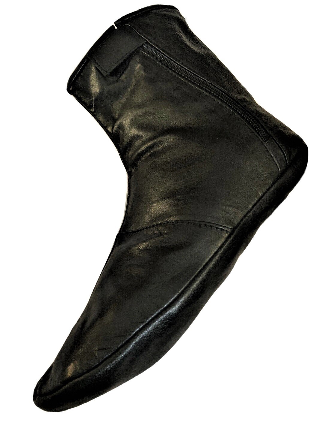 Men’s Women’s Unisex Real Halal Sheep Leather Black Socks Khuf With FleeceLining