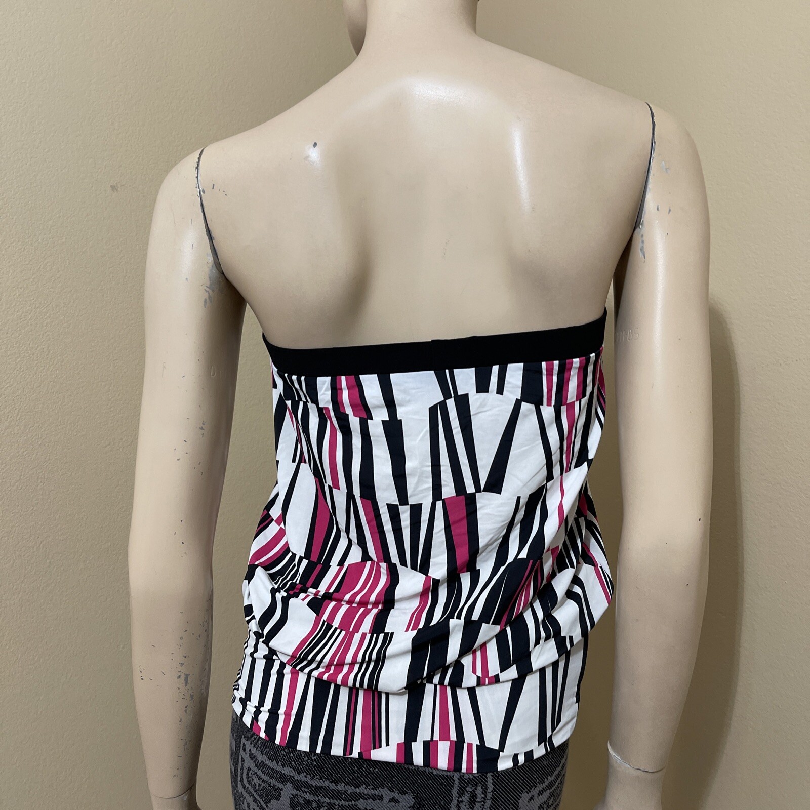 Women’s White Multicolour Polyester Casual Open Summer Stretch Size M Blouse Top