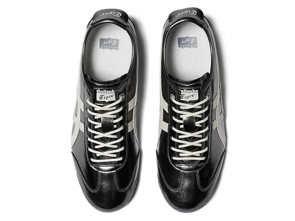 Onitsuka Tiger Mexico 66 Black Silver Leather Sneakers Shoes Unisex w/ Box