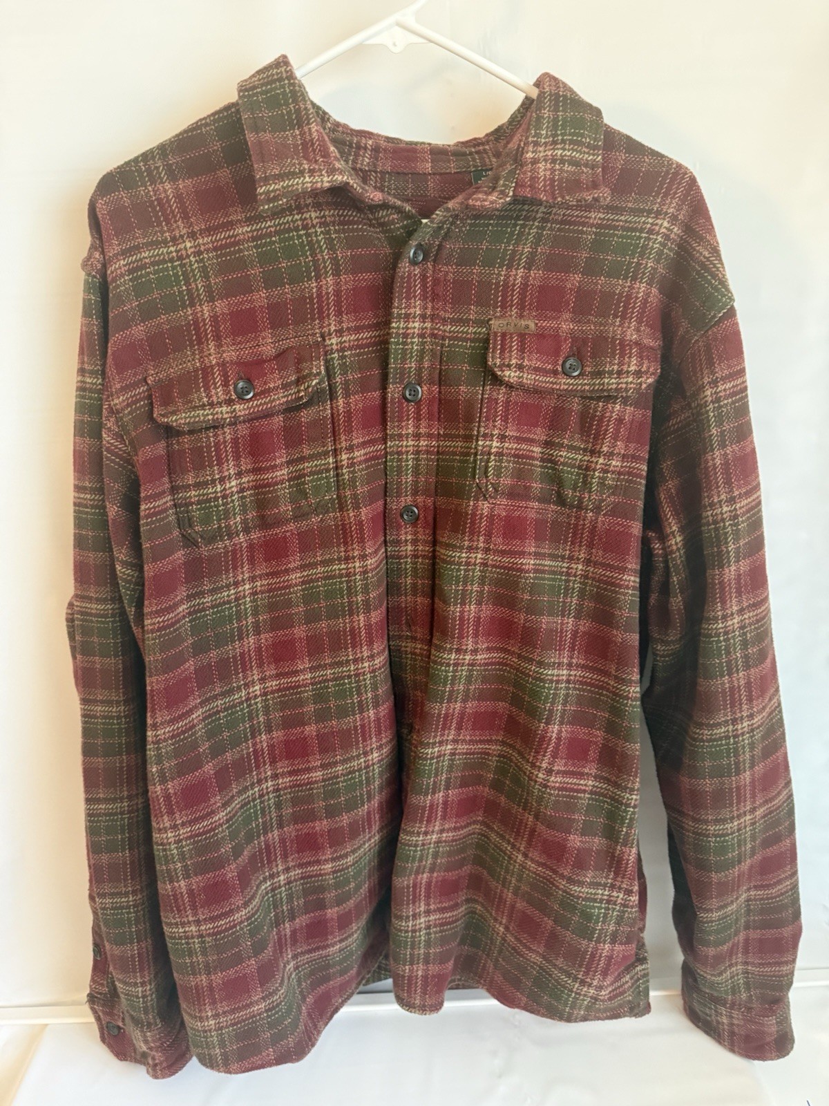 Orvis Classic Collection Plaid Flannel Button-Up Shirt Long Sleeve Pockets