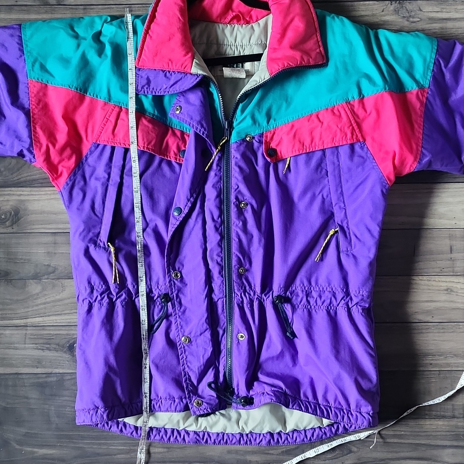 Vintage REI Colorblock Winter Ski Jacket Pink, Purple Teal Size 12
