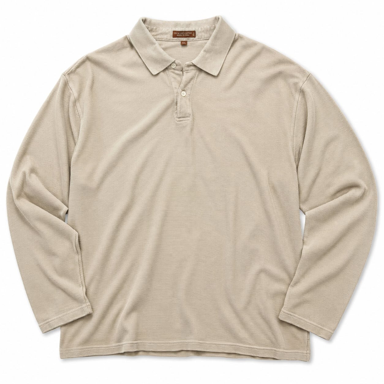 Paradise Collection Men’s Silk Blend Ribbed Long Sleeve Polo Shirt