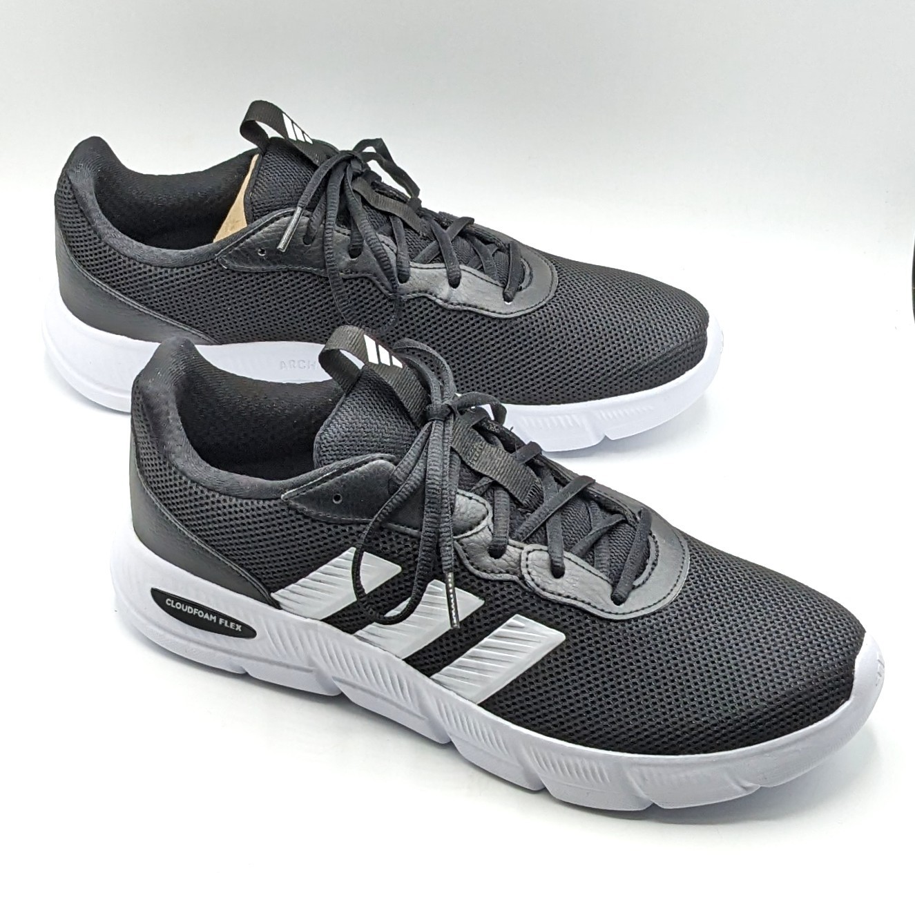 adidas “Cloulfoam Flex Laces” Men’s Everyday Wear Walking Shoes [Black/Wide] NEW