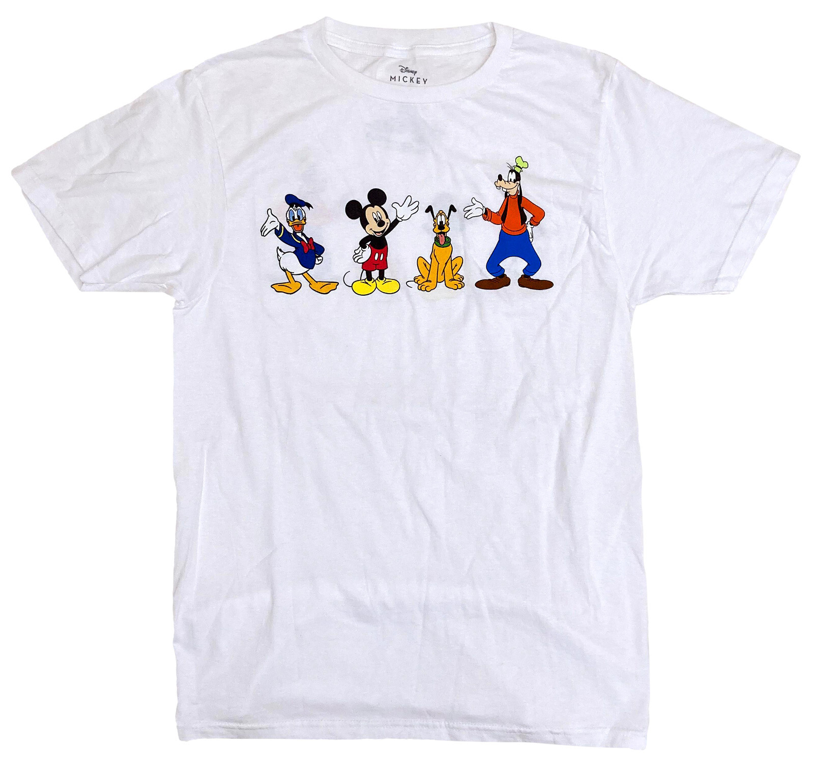 Disney Mickey Mouse and Friends Goofy Donald Pluto Men’s White T-Shirt