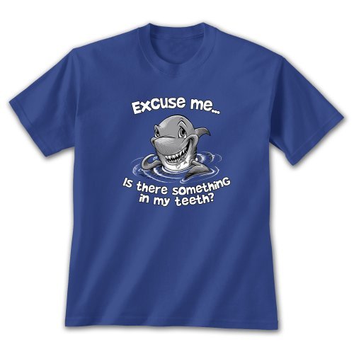 Shark T-shirt S M L XL 2XL Unisex Excuse Me Something In My Teeth Humor