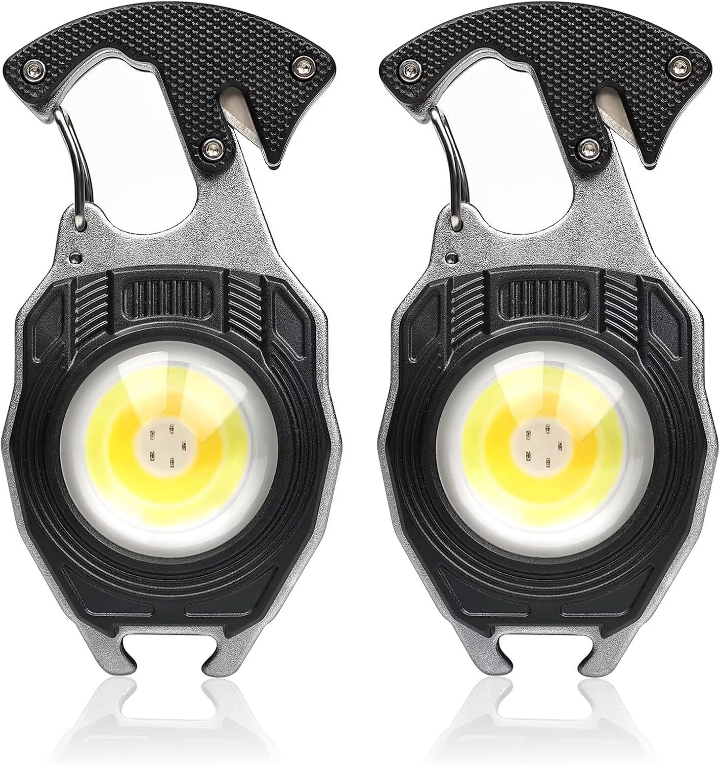 4PC Keychain Flashlight Rechargeable Cob Keychain Work Light 7 Modes High Lumen