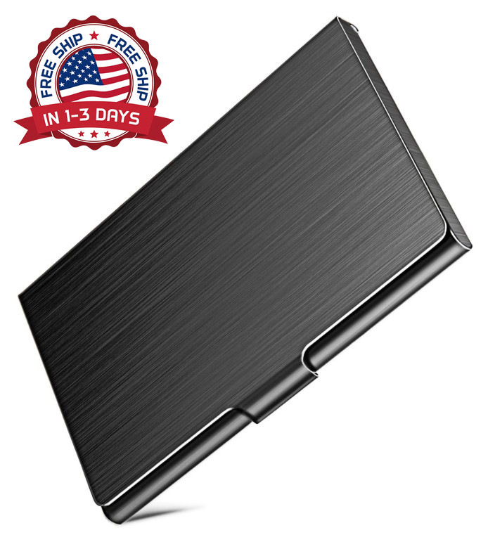 Stainless Steel Business Card Holder Case Slim Pocket Metal Wallet ID Credit