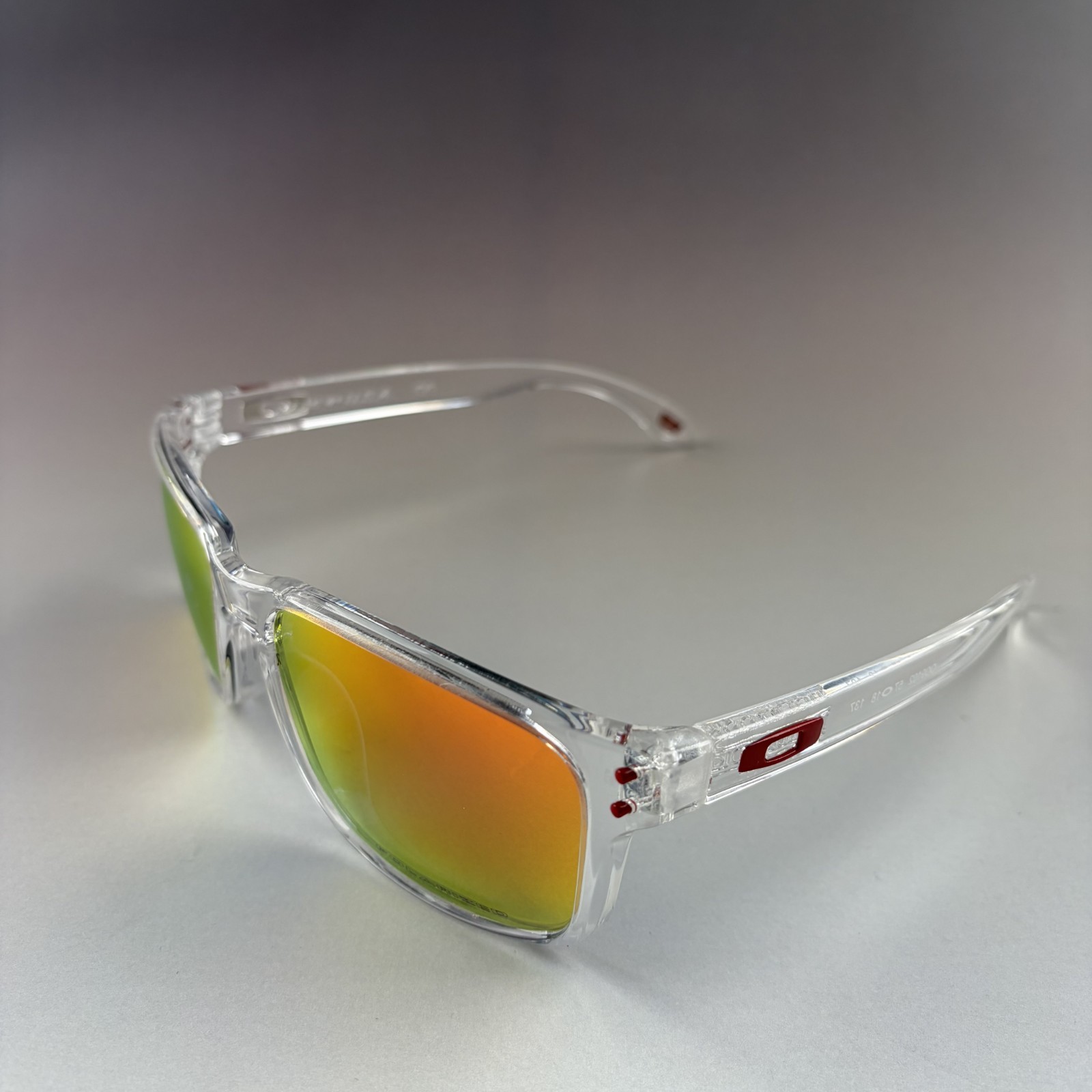Oakley Holbrook Sunglasses – Crystal Clear Frame / Ruby Polarized Lens