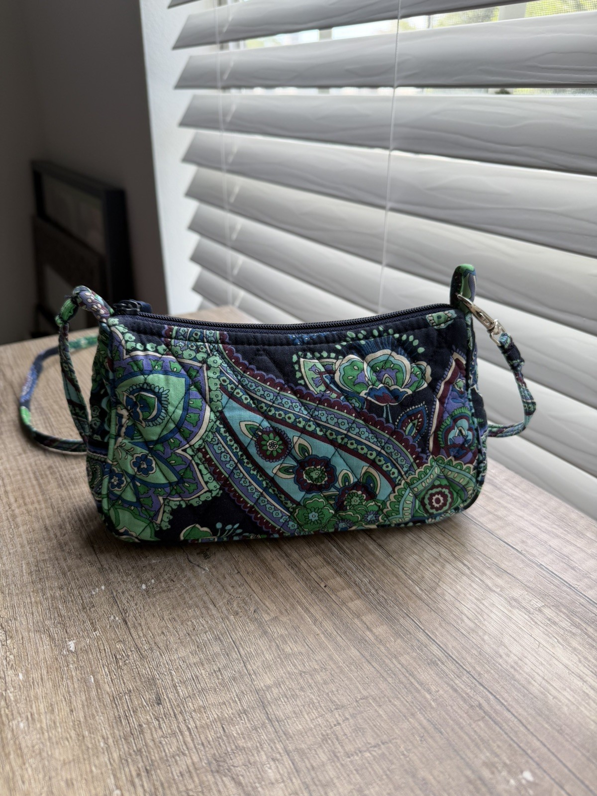 Vera Bradley Blue Rhapsody Crossbody Shoulder Bag Small Blue and Green