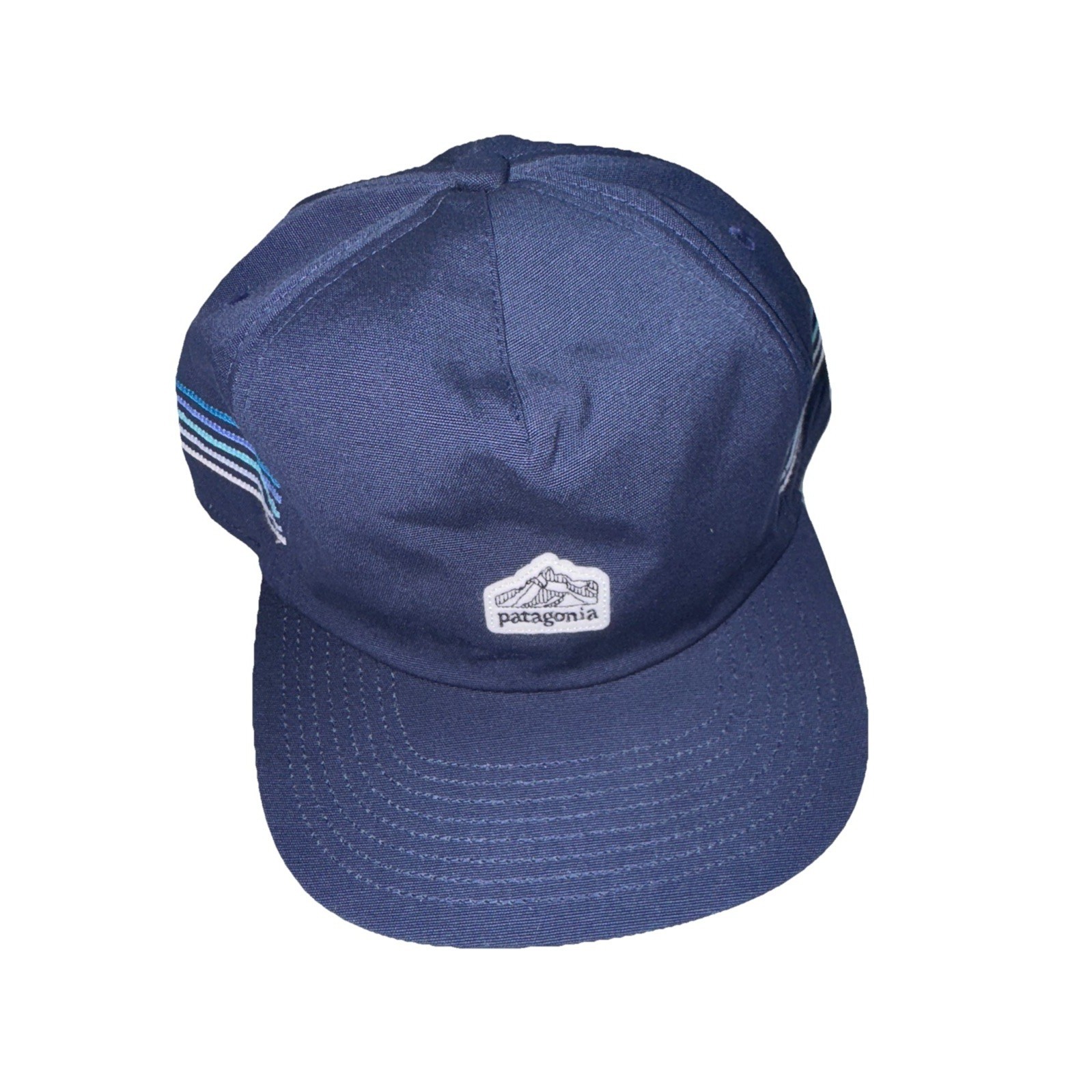 Patagonia Line Logo Ridge Stripe Funfarer Cap Snapback Hat Navy Netplus NWOT