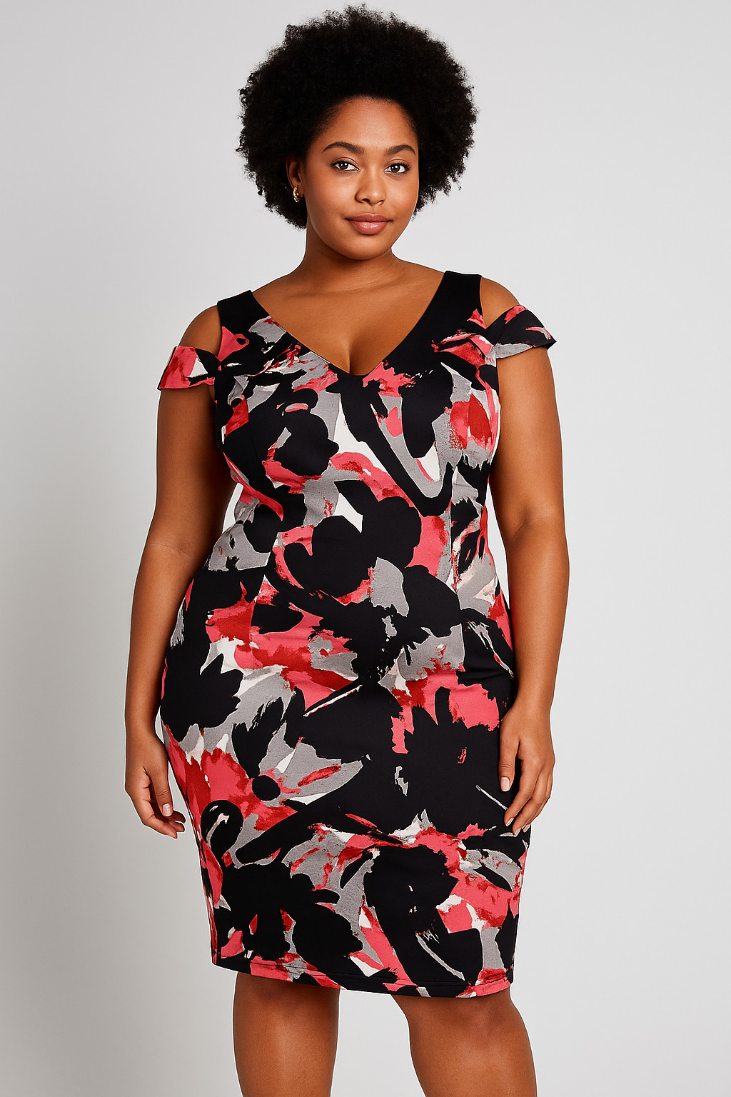 London Times Cold Shoulder Floral Dress Sz 10 RN 58142 Work Office Evening Party