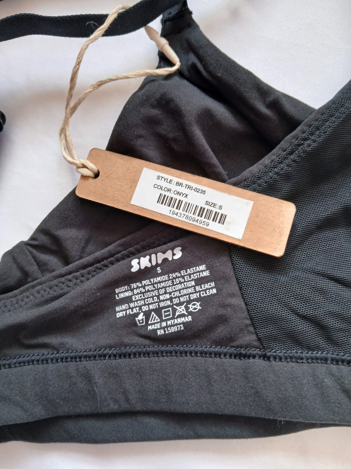 Skims Fits Everybody Cropped Bikini Top Color Onyx Style BR-TRI-0235 Size S G56