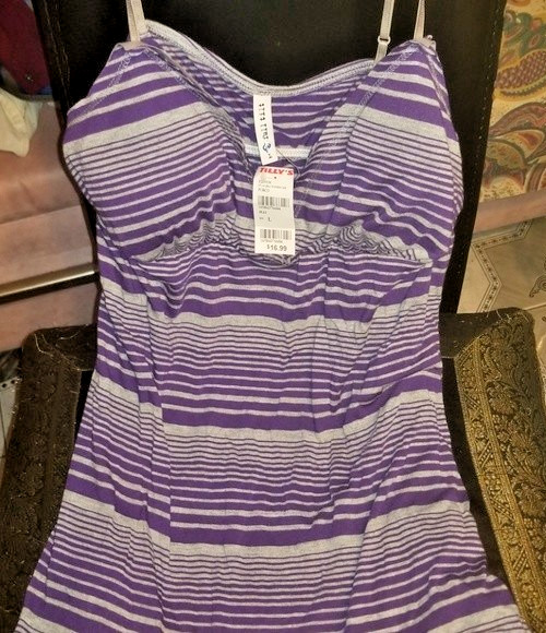 Full Tilt Sexy Padded Striped Tank Top NWT