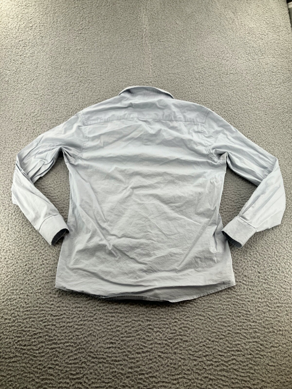Combatant Gentlemen Shirt Mens 16.5 Gray Slim Fit Button Up Long Sleeve Adult