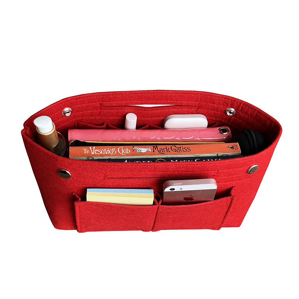 Felt Purse Handbag Organizer Insert Multi pocket Storage Tote Shaper Liner Bag