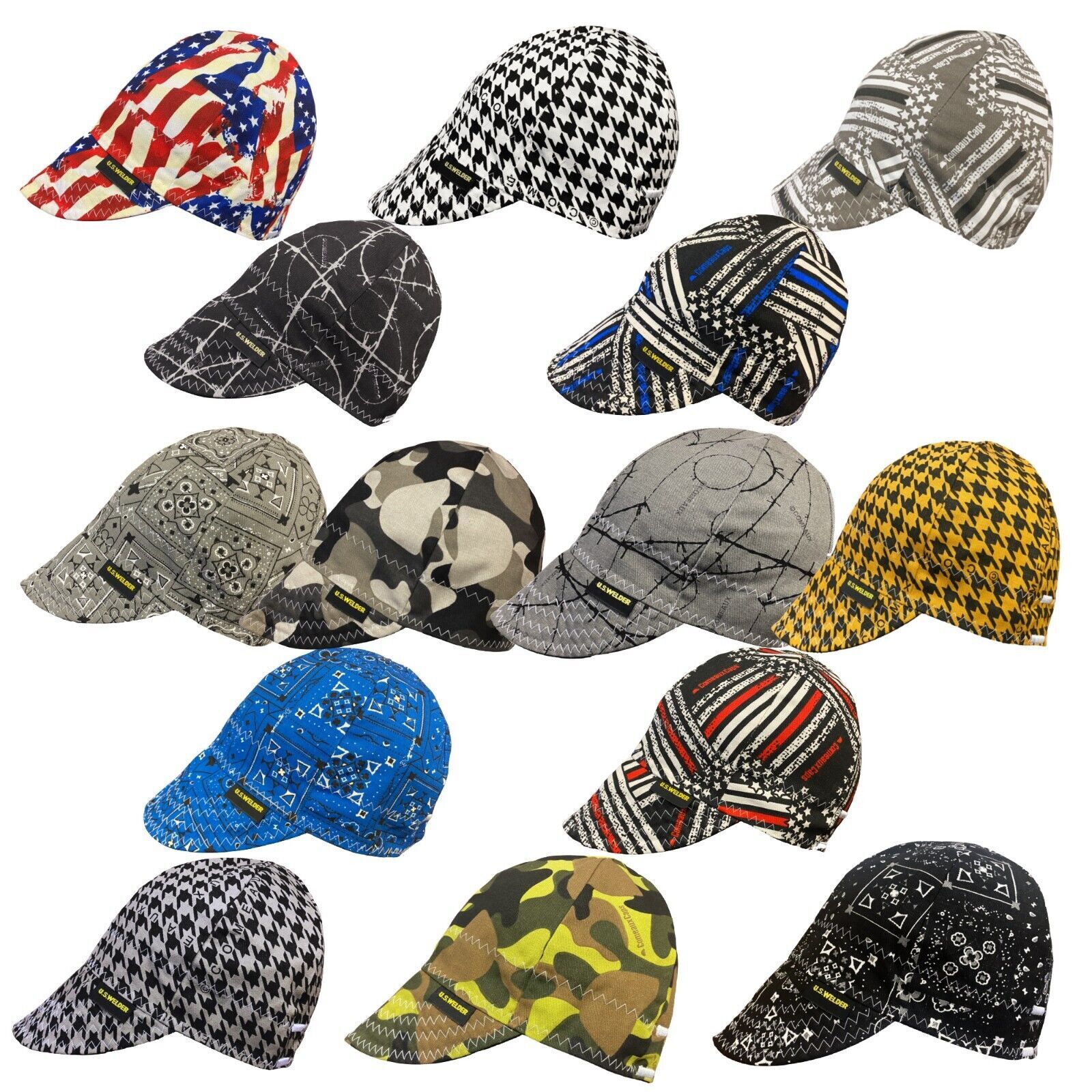 NWT US Welder Reversible Welding Cap Hats Best Comeaux Supply 100% Cotton Fitted