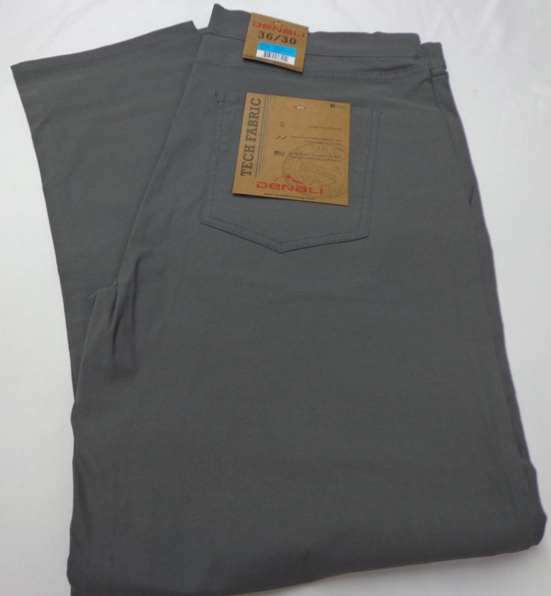 DENALI Charcoal Sky Gray Tech Fabric Stretch Pants NWT 36/30 MSRP $54